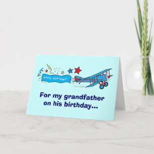 Happy Birthday Großvater Flugzeug Karte