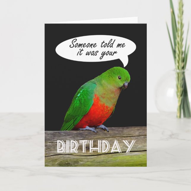 Happy Birthday grün und rot King Parrot Karte (Vorderseite)