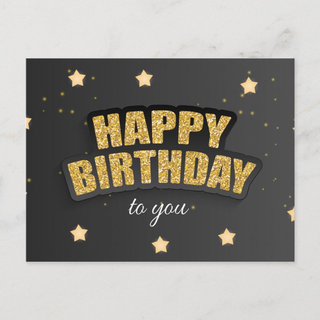 Happy Birthday Gruß Postkarte (Vorderseite)