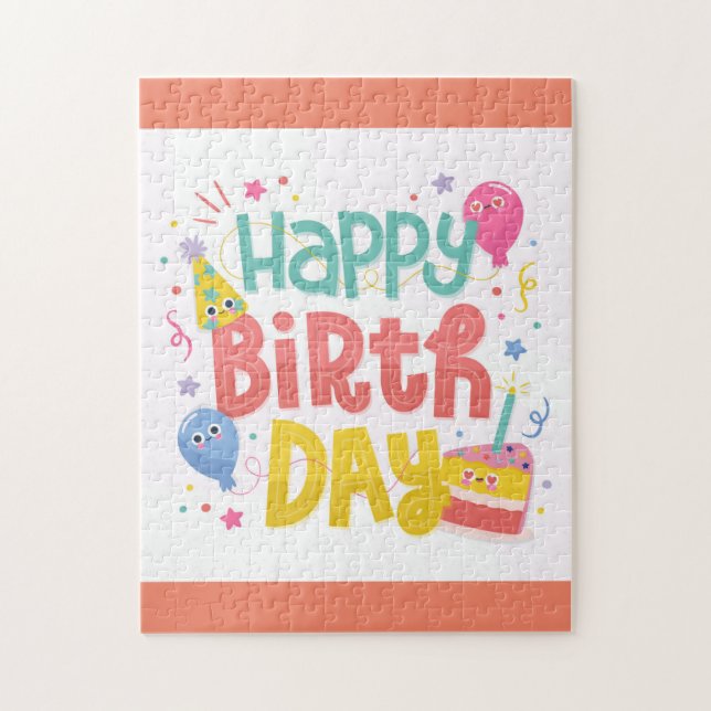 Happy Birthday Gruß Puzzle (Vertikal)