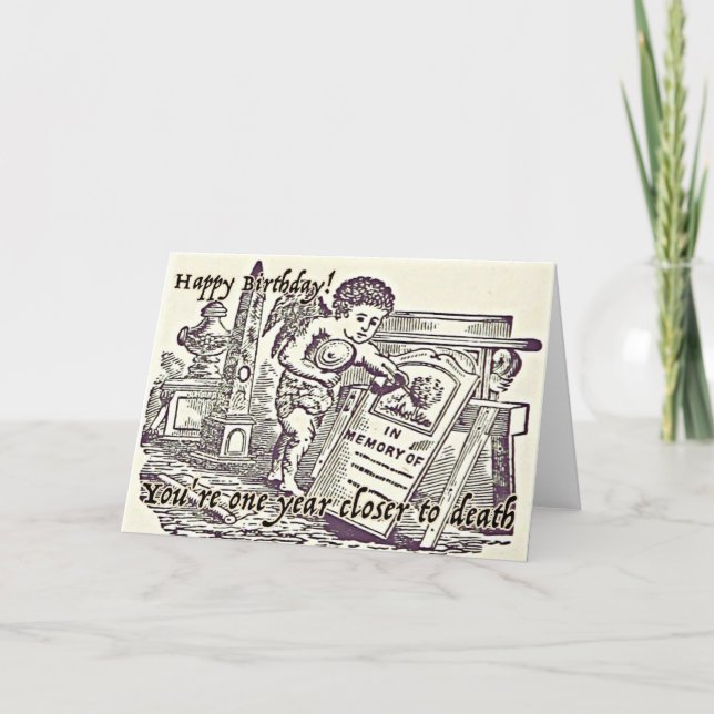 Happy Birthday Grußkarte Dunkler Spaß Funny Karte (Vorderseite)