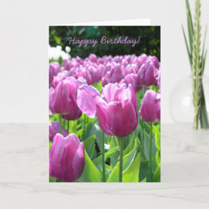 Happy Birthday Grußkarte Lila Tulips Karte