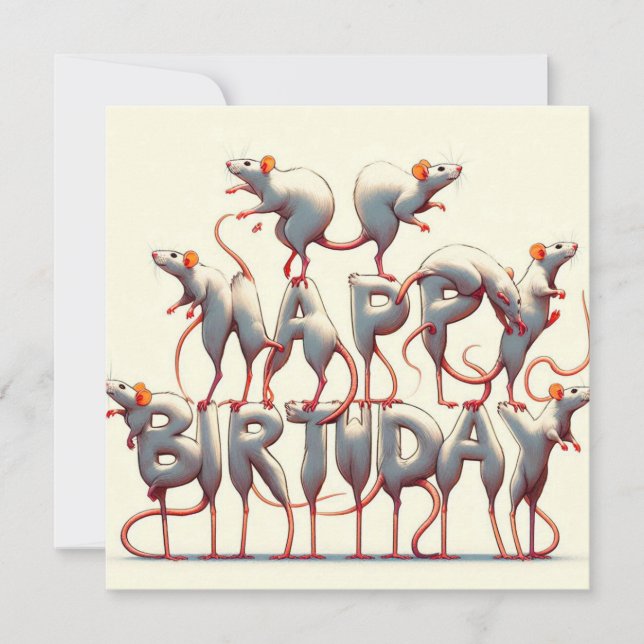 Happy Birthday Grußkarten Einladung (Vorderseite)