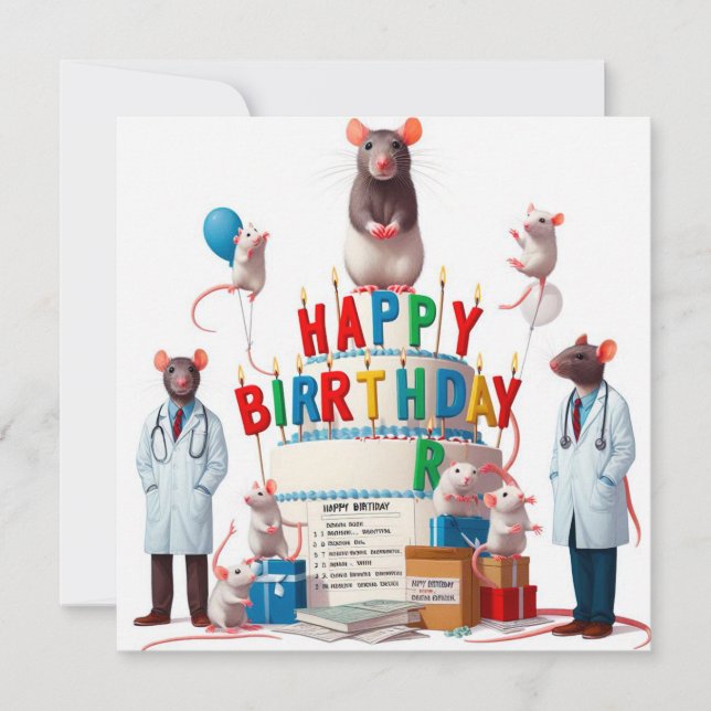 Happy Birthday Grußkarten Einladung (Vorderseite)