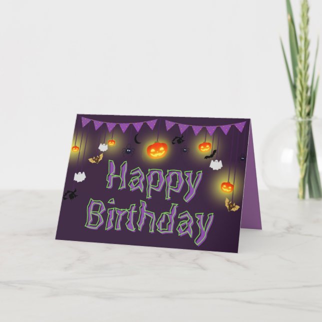 Happy Birthday Halloween Card Karte (Vorderseite)