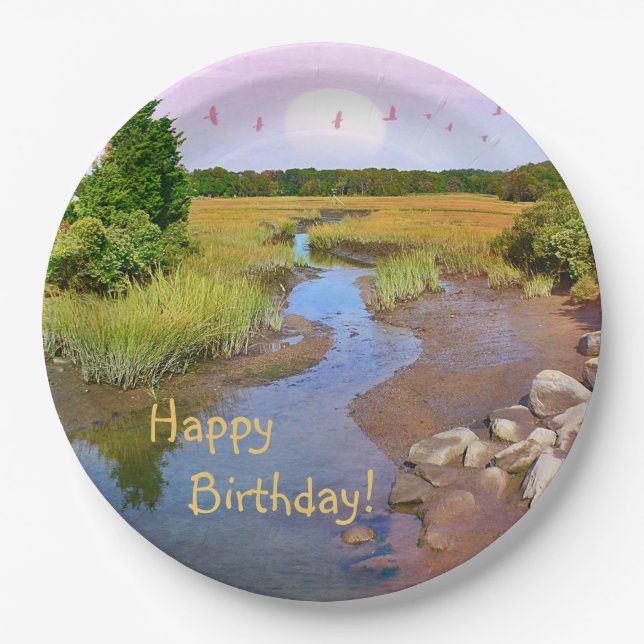 Happy Birthday Hammonasset Beach Paper Plate Pappteller (Vorderseite)