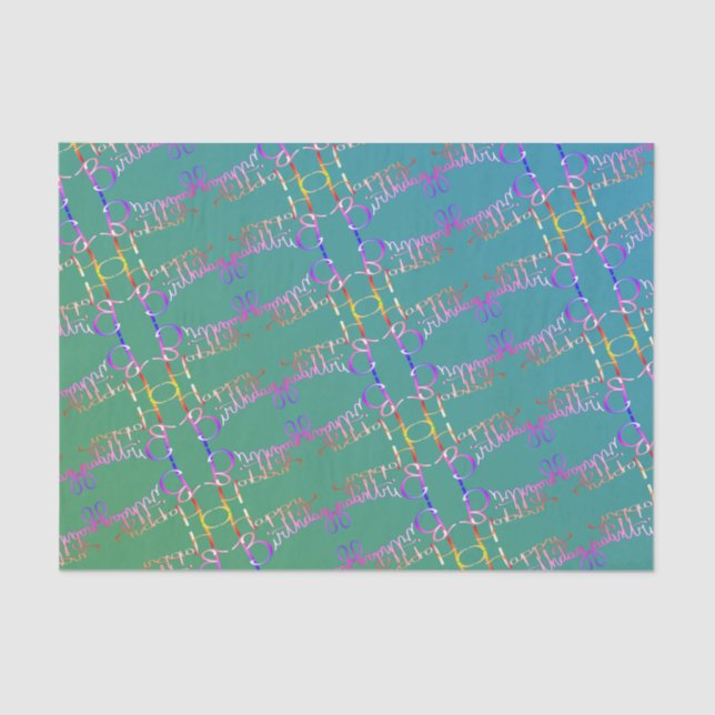 "Happy Birthday" Hand geschrieben Seidenpapier (Vorderseite)