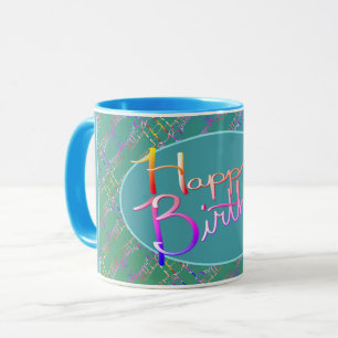 "Happy Birthday" Handgeschriebene Tasse