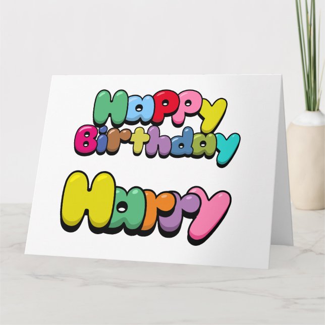 Happy Birthday Harry Karte (Vorderseite)
