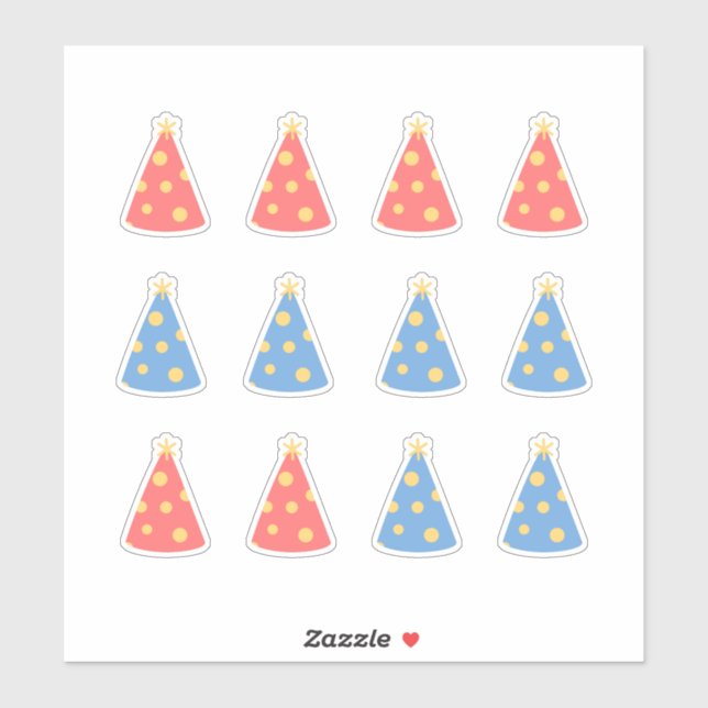 Happy Birthday Hat Celebration Journal Craft S Aufkleber (Blatt)