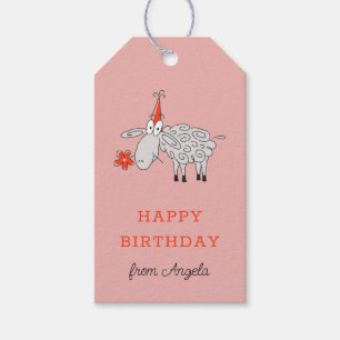 Happy Birthday Hat Niedlich Cartoon Schafe Blume Geschenkanhänger