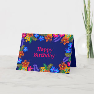 Happy Birthday Hawaiian Hibiskus Blume Card Einladung