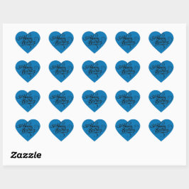 Happy Birthday Heart Französisch Blue Sticker