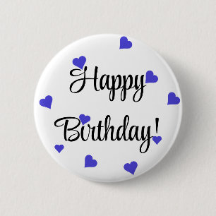 Happy Birthday Heart Simple Button