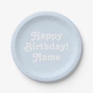 Happy Birthday hellblauen individuelle Name und Fo Pappteller