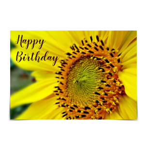 "Happy Birthday" Hellgelbe Sonnenblumenkarte Karte