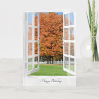 Happy Birthday Herbst Eiche im Fenster