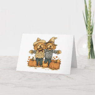 Happy Birthday Herbst Ernte Goldendoodle Hunde Karte
