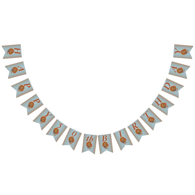 Happy Birthday Herbstfarben Male Türkei Blue Wimpelkette (Alle)