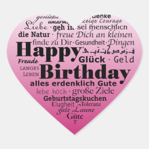 Happy Birthday Herz-Aufkleber