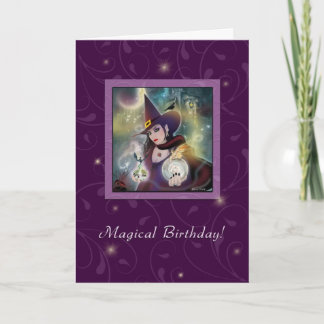 Happy Birthday - Hexe Lila Magie Karte
