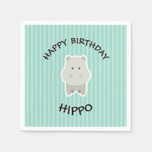 Happy Birthday Hippo Niedliches Party Tier