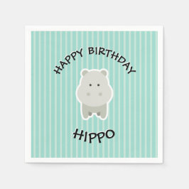 Happy Birthday Hippo Niedliches Party Tier Serviette