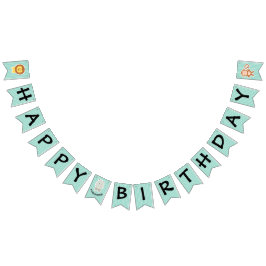 Happy Birthday Hippo Niedliches Party Tier Wimpelkette