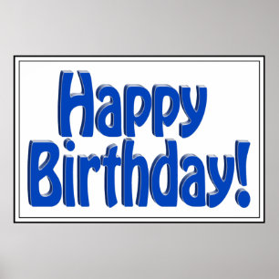 Happy Birthday HOBO Text - Blau Poster