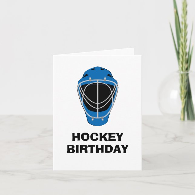 Happy Birthday Hockey Goalie Mask Blue Karte (Vorderseite)