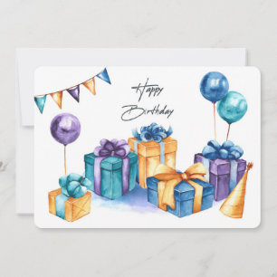  Happy Birthday Holiday Card Feiertagskarte