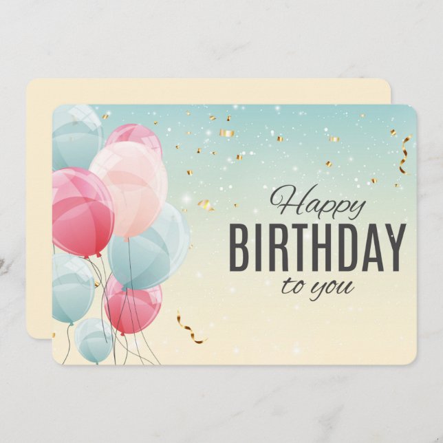 Happy Birthday Holiday Card Feiertagskarte (Vorne/Hinten)