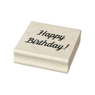 Happy Birthday Holzklotz Briefmarke Gummistempel