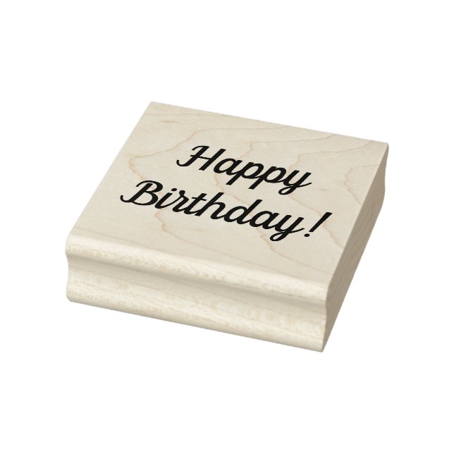 Happy Birthday Holzklotz Briefmarke Gummistempel (Stempel)