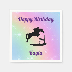 Happy Birthday Horse Hunter Jumper Paper Napkins Serviette
