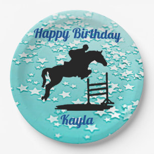 Happy Birthday Horse Hunter Jumper Reittier Pappteller