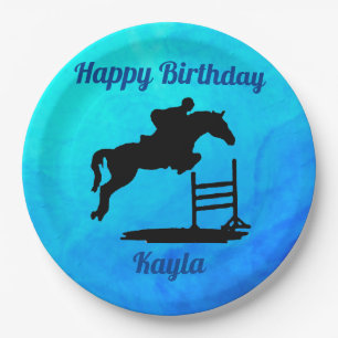Happy Birthday Horse Hunter Jumper Reittier Pappteller