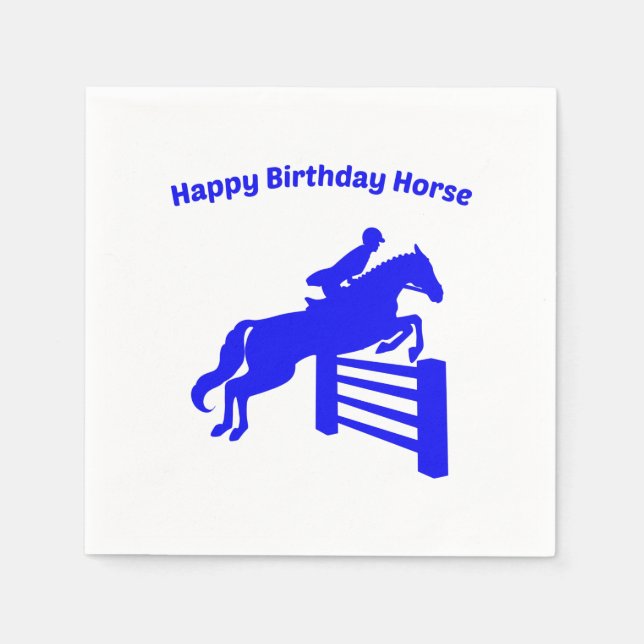 Happy Birthday Horse Hunter Jumper, Tierfreund Serviette (Vorderseite)