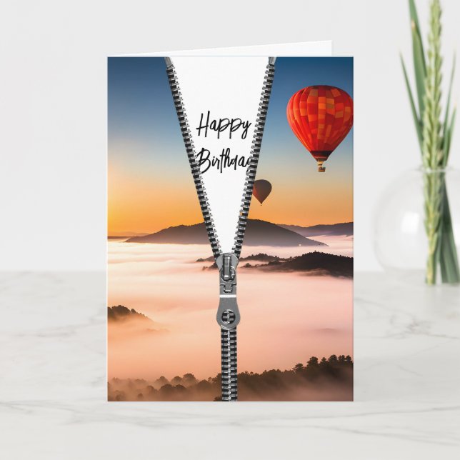 Happy Birthday Hot Air Balloons Karte (Vorderseite)