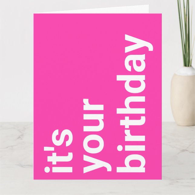 Happy Birthday Hot Pink Extra Large Card Karte (Vorderseite)