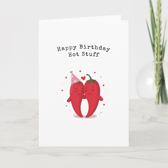 Happy Birthday Hot Stuff Card Dankeskarte (Vorderseite)