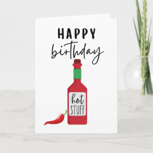 Happy Birthday Hot Stuff   Funny Birthday Card  Karte