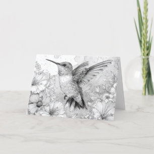 Happy Birthday Hübsch Hummingbird Floral Feiertagskarte