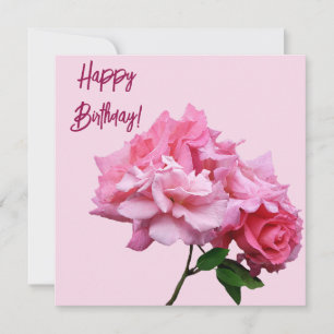 Happy Birthday hübsch rosa Rosa minimalistisch ele Karte