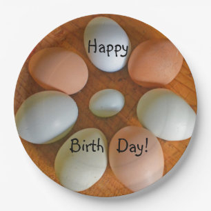 Happy Birthday Hühnereier Pappteller