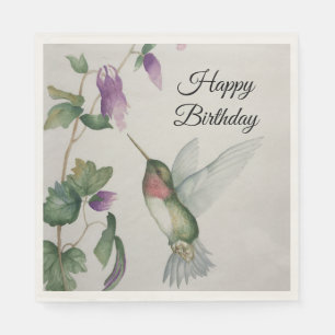 Happy Birthday Hummingbird Party Spaß Stilvoll Serviette