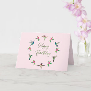 Happy Birthday Hummingbirds Card Karte