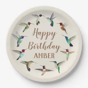 Happy Birthday Hummingbirds Custom Paper Teller