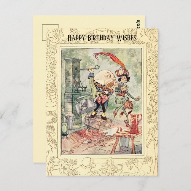 Happy Birthday Humpty Classic Kinderzimmer Rhymes Postkarte (Vorne/Hinten)