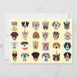 Happy Birthday Hund Faces Pawty Animals Einladung